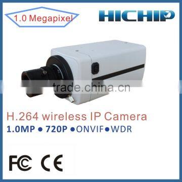 Hichip 720P Onvif Indoor box ip camera with wifi, support Max 32G SD Card