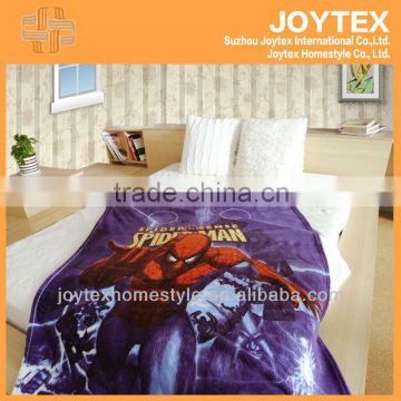 Spider-man printed coral fleece blanket made in China