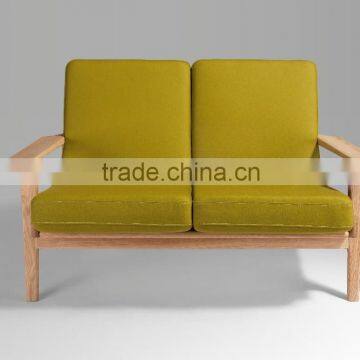 High quality solid wood 2 seats sofa