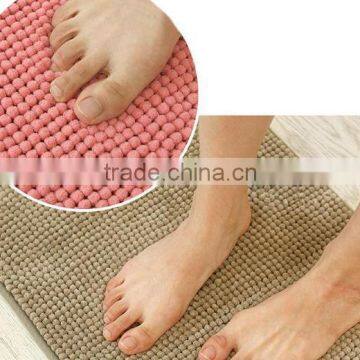 Anti-Slip Polyester Microfiber Bathroom Door Mat / Rubber Floor Mat photo-4