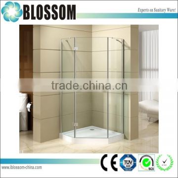 Diamond Shaped Brass Hinged Shower Enclosure European Hot Selling