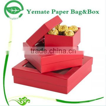 best quality custom printed recycled cardboard paper cheap Christmas chocolate window gift box