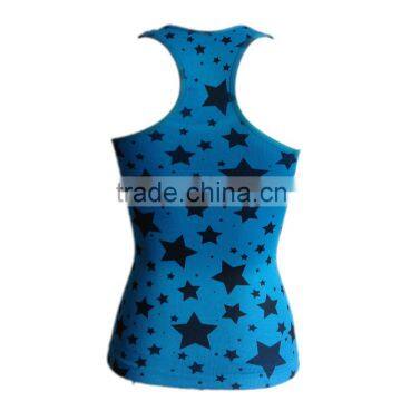 OEM Service Star Print Top Sports Women Tank Top Running Vest photo-2