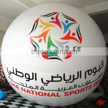 customized logo printing round shape balloon, 2m diameter PVC round shape balloon , advertsing balloon
