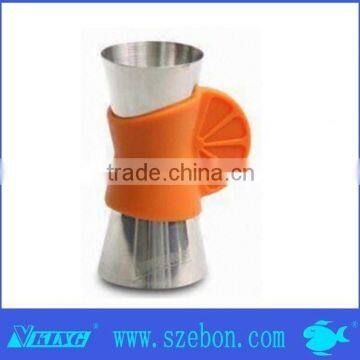 Cool Design Stainless Steel Jigger With Silicon Handle