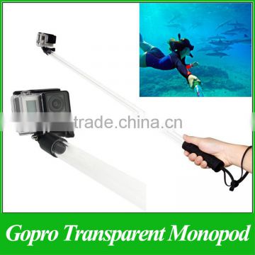 Hand-held 60m Diving Transparent Monopod Self Pole Handle Bar Floating Extension Floaty Bobber Grip For Go pro Hero3+/3/2/1