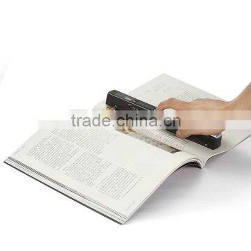 Portable handy book scanner with USB port and SD card storeage