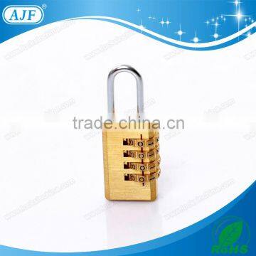 AJF 2015 Hotsale 20mm small metal brass 4 wheel bag number lock