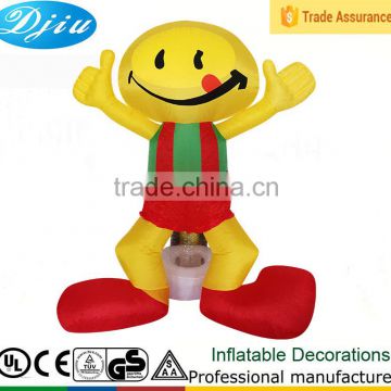 DJ-XT-130 inflatable yellow smile people wear red costume fresher party light supplies mask city