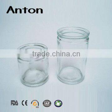 2 different size Clear glass straight sided candleholder