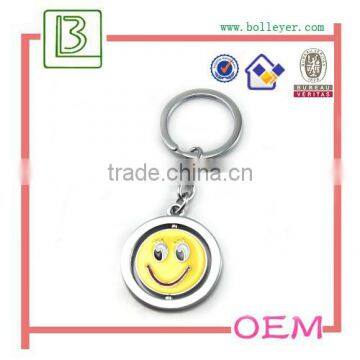 metal keychain with smiley face