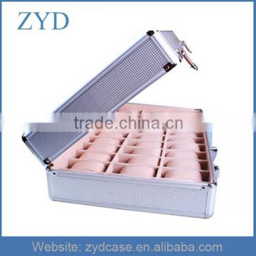 Large capacity aluminum watch case/box/organizer/showcase/display/holder with pillow, aluminum watch travel case ZYD-BX92722