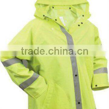 Fashionable reflective safety outdoor rain coat