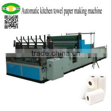 Full automatic kitchen towel rewinding and perforating machinery