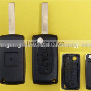 Flip folding remote key cover 3 buttons for Peugeot 407 CE0523