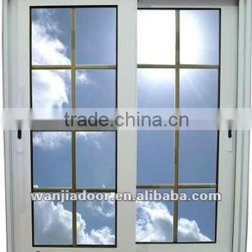 Sliver color aluminium frame sliding glass window (WJ-ASW-1528)