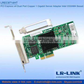 LR-LINK Support VDMq Intel I350AM4 Chipest I350-T4 PCI-e 4xRJ45 Gigabit Network Card