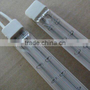 Twin tube halogen lamp in industrial heater