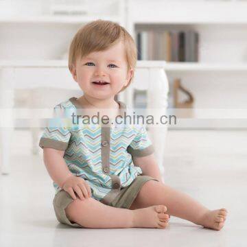 DB1139 wholesale baby clothes dave bella 2014 summer 100% cotton printed babi outwear baby clothes baby T-shirt for summer