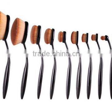 10 PCS Oval Makeup Brushes Set Synthetic Hair Professional / Full Coverage Plastic Face / Eye / Lip MAKE-UP FOR YOU 10 PCS O photo-6