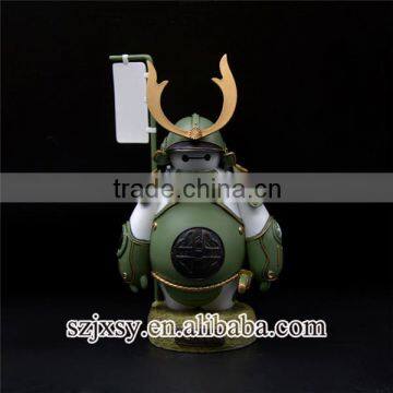 factory wholesale white, red and green resin samurai figure