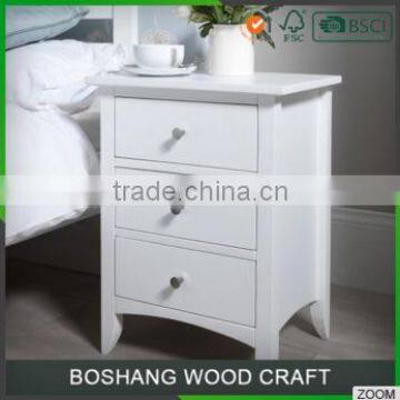 Modern Cheap Bedside White Solid Storage Wooden Cabinet