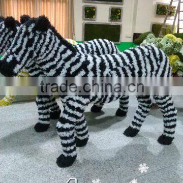 garden decoration artificial topiary frame animal artificial zebra with wire frame