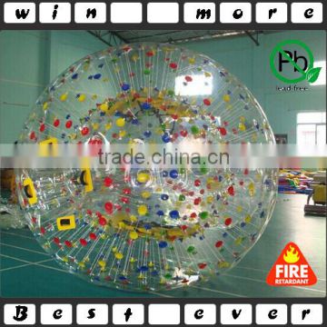 TPU inflatable zorb ball for adults, inflatable zorb with harness