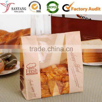 Cheap Healthy Craft Paper Bread Toast Bag Folding Environmental Food Gift Bags