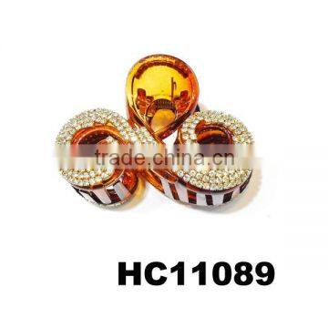 fine rhinestone brown plastic hair clips stock lot china