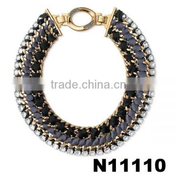 wholesale braided black rope chunky choker statement necklace in china chunky necklace