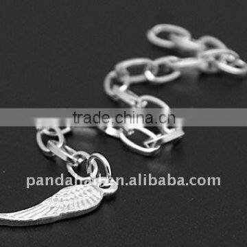 Iron End Chains, with Tibetan Style Pendants, Silver Color, Iron Cross Chains: 3.8x6.9mm(FIND-JF00058)