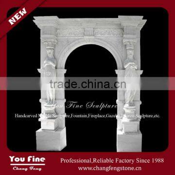 Natural Stone Statue Carving White Marble Door Surround For Sale