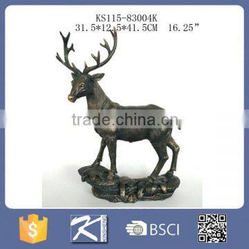 Resin walking deer with antlers figurine statue decorative