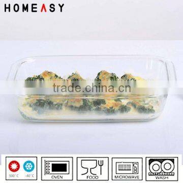 Clear glass microwave safe borosilicate glass bakeware