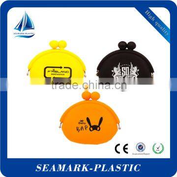2016 wholesale custom logo printed silicone plastic coin purse for women