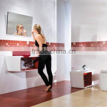 beveled frameless bathroom glass mirror