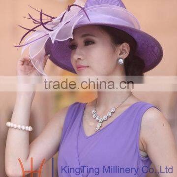2015 fashion women church hat straw fedora