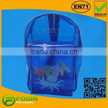 Transparent pvc backpack for kids