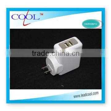 china manufacturer 5V 1.5A 2 usb power charger adapter