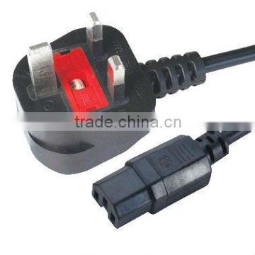 UK plug with IEC C15 ends