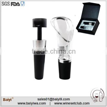 2015 new products patent plastic wine bottle pourer with vacuum stopper