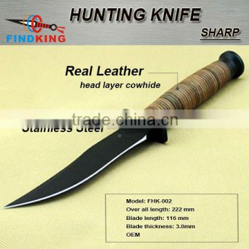 OEM stainless steel fixed blade combat knife with leather handle FHK-002                        
                                                Quality Choice
                                                    Most Popular