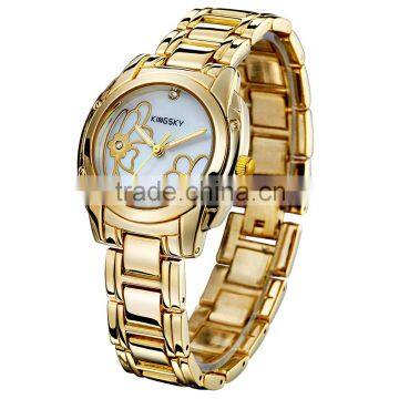 Kingsky KY075 Vogue Gold Plated Chain Quartz Girls Fancy Watches photo-6