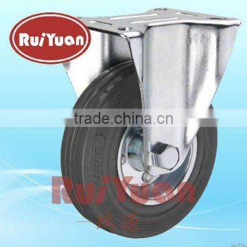 European Type Gray Rubber Fixed Industrial Caster