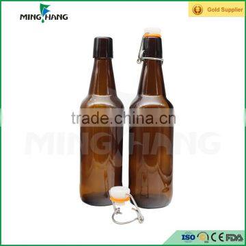 500ml Amber Wine Glass Bottle , Swing Top Glass Bottle photo-2