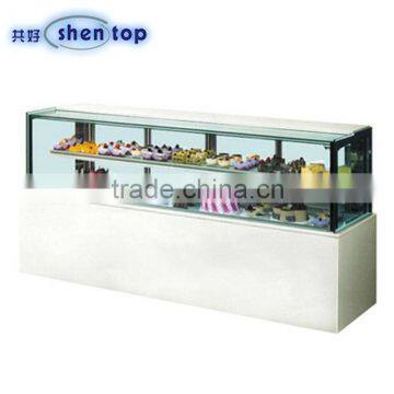 Shentop STLC-M12R Japanese Style Marble free standing cold Glass Cake Chiller Bakery Equipment upright Glass Cake Chiller