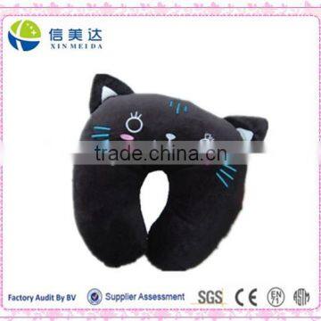 High quality Cute Black Cat u shape pillow headrest neck pillow