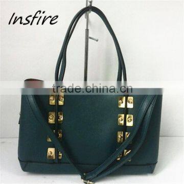 2 in 1 handbag set wholesale PU leather cheapest women handbag alibaba china