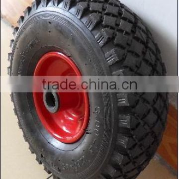 cheap wheelbarrow 3.00-4 3.50-4 and 4.00-8 pu wheel / flat free tire